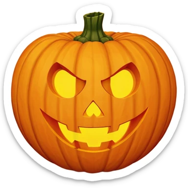 Heart shaped jack o lantern with a scary face sticker