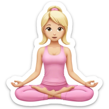 blonde yoga girl light pink clothes  sticker