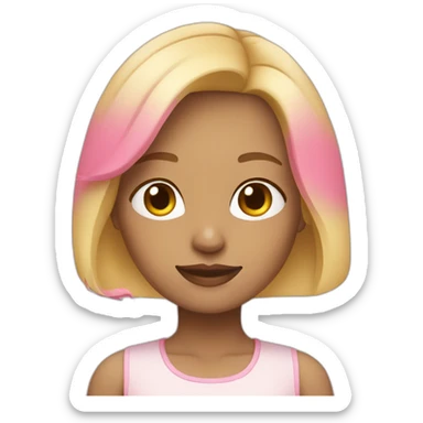 Blonde girl with bob hair and pink ends sticker