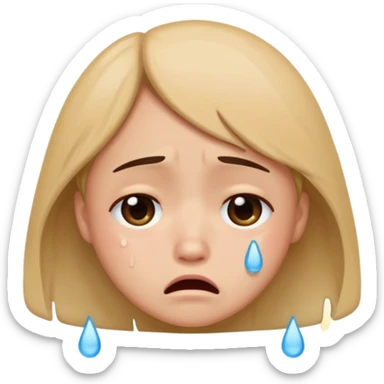 Cry but cute sticker