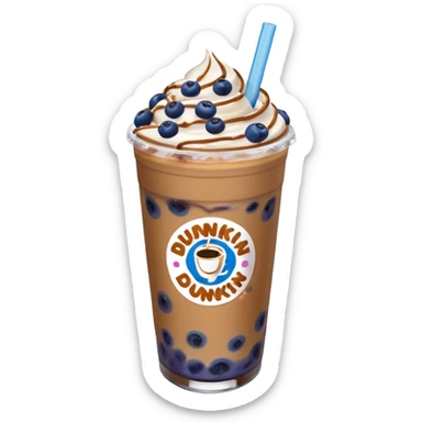 Blueberry butter pecan Dunkin iced coffee  sticker