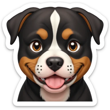 Pitt bull rottweiler white muzzle with black spots tongue out sticker