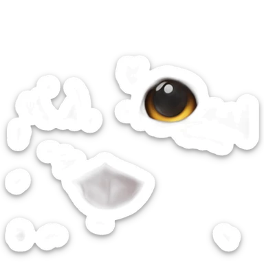 girl fluffy calico cat face left side of face is black and right orange rest is white pink nose tongue out sticker