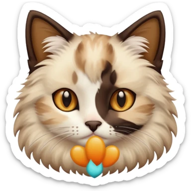 Color point cat brown and black sticker