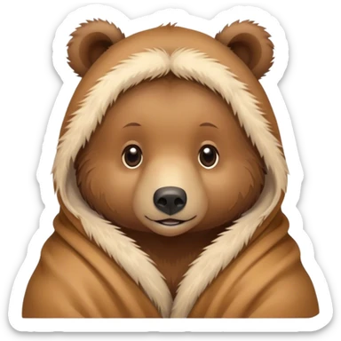 Baby grizzly bear cozy in blanket  sticker