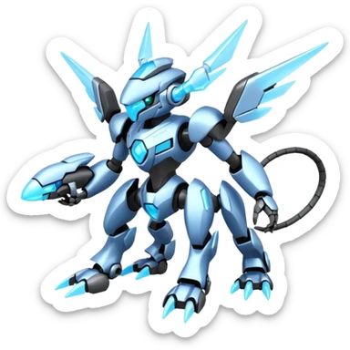 Futuristic Kyurem-Medabot-fakemon-hybrid-creature sticker