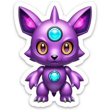cute kawaii cool edgy futuristic nebula Digimon-Fakemon-animal full body sticker
