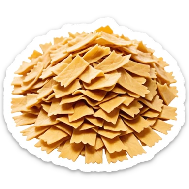 Katsuobushi bonito flakes, dried fermented fish shavings, thin curly strips, golden brown color, dancing flakes, Japanese style, food ingredient icon sticker