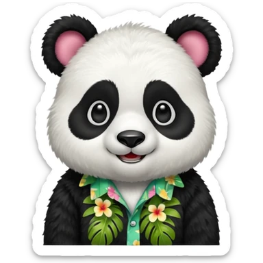 panda bear wear aloha shirt sticker