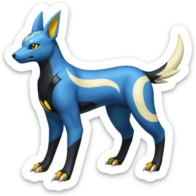 Manectric-Electrike-Lugia-Umbreon-Houndoom-Fakémon-hybrid-creature (full body), 4 legs sticker