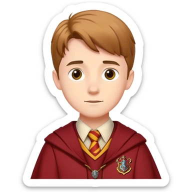 Oliver Wood  in harry potter, wear hogwarts gryfindor uniform sticker