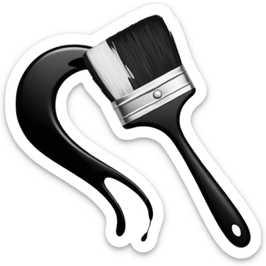 Visualize on-brand content — instantly. black white pallete preferred. brush painting on a canvas sticker