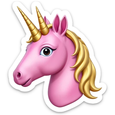 Unicorn pink with horn  sticker