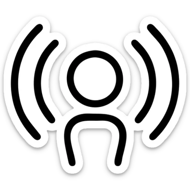 podcast icon with abstract sound waves, minimal style sticker