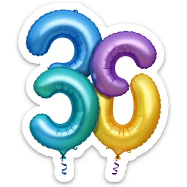 Balloons that say 30  sticker