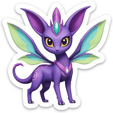 Meloetta-Delcatty-Espeon-Spyro-Toothless-Stitch-Pokémon-Fakémon-creature-hybrid sticker