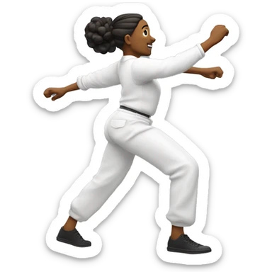 A stiff but fluid fast-paced side-to-side hip sway with fully extended arms behind back swinging arms, the Floss is an iconic, high-energy move that became a cultural sensation. sticker