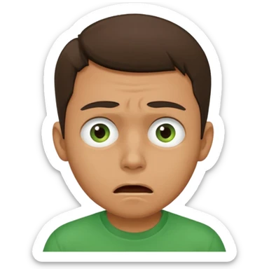 make him in a green T-shirt and much more realistic. the emotion of fear and shock sticker