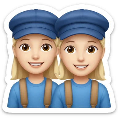 Make me a twins wearing a cap while listening to a song sticker