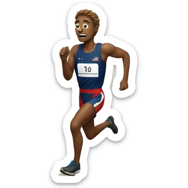 A cross country runner, running on a mountain  sticker