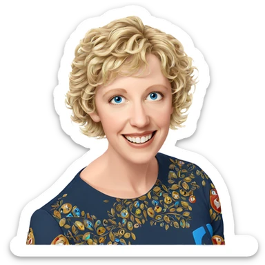 happy girl with blue eyes sticker