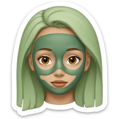 A girl with a clay mask sticker