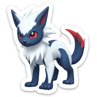 Cool Edgy Nargacuga-Absol-Zangoose-Sneasel-Quilava with a collar on, full body sticker