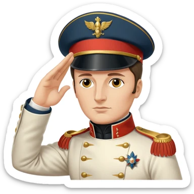 Napoleon Bonaparte saluting his soldiers sticker