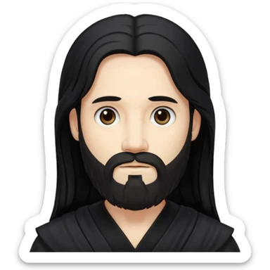 Pluto from Olympus Gods with long black hair and beard, black tunic sticker