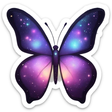 sparkly starry glowing nebula galaxy butterfly sticker