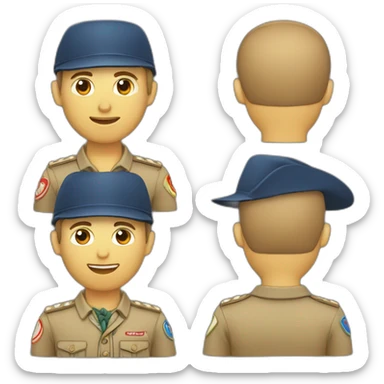 Guides des scout unitaire de France avec cheveux marron en queue de cheval sticker