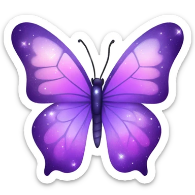 sparkly starry Pastel purple-gradient nebula galaxy butterfly sticker