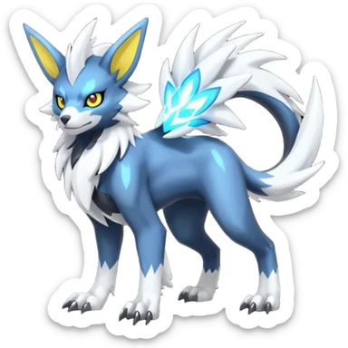 Feral Quadrupedal Digitigrade Luxray-Silvally-Absol-Renamon-Manectric-fusion-hybrid-creature, full body  sticker