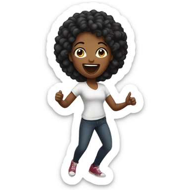 Black woman sticking her tongue out and dancing sticker