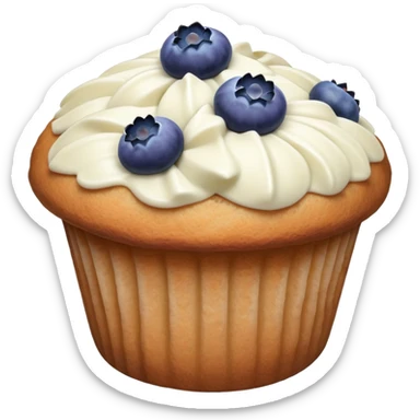 Lavender flower sprig muffin with blueberries sticker