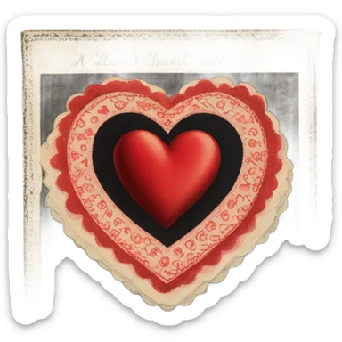 vintage valentine’s day card black red sticker