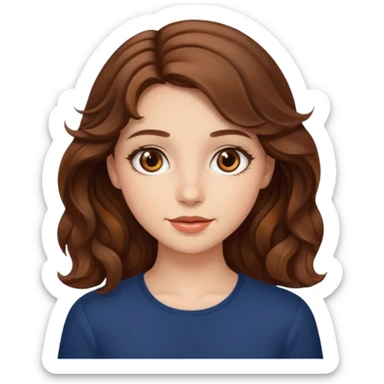 a beautiful girl with wavy volumes brown hazel hair, she has brown eyes  sticker