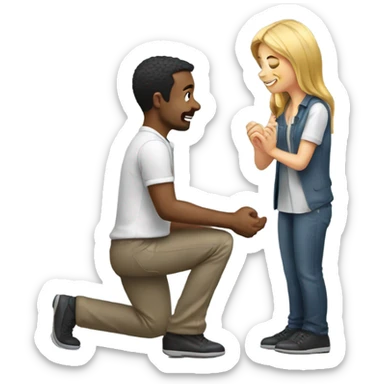 Make me an emoji of a man proposing with a ring  sticker