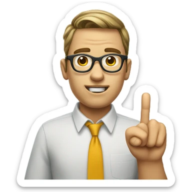 Nerd with pointer finger sticker