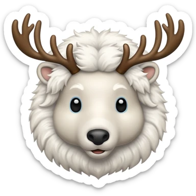 white reindeer sticker