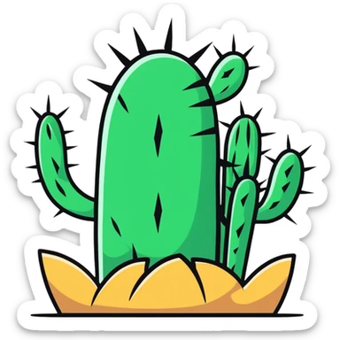 desert cactus with spikes sticker