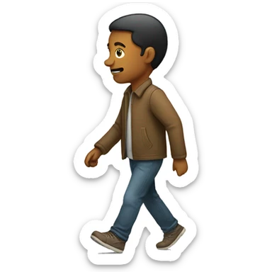 A person walking backwards sticker