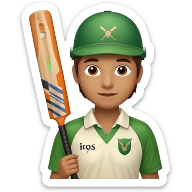 Person playing cricket sticker