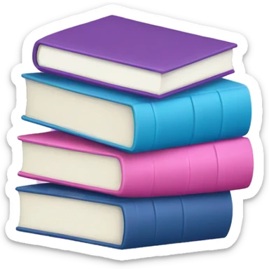 Stack of pink and blue books sticker