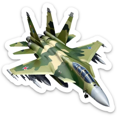 SU-35 Jet - Sukhoi (Model Year: 2020) (Iconic colour: Camouflage green) sticker