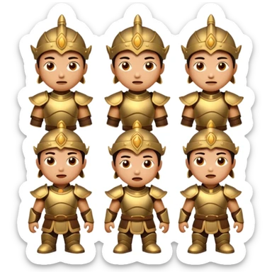 create an emoji set of a cartoonish character from china's bronze age of arts doing different emotions sticker