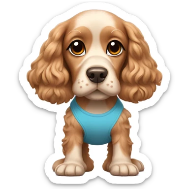 cocker spaniel wearing a yoga outfit sticker