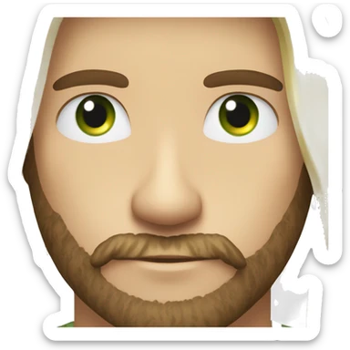 Brown haired bearded green eyed guy with blonde girl blue eyes hugging sticker