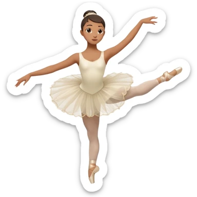 A ballet dancer in a white costume, balancing on one toe with serene expression. sticker