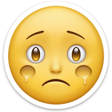 a round crying emoji without hollow cheeks sticker